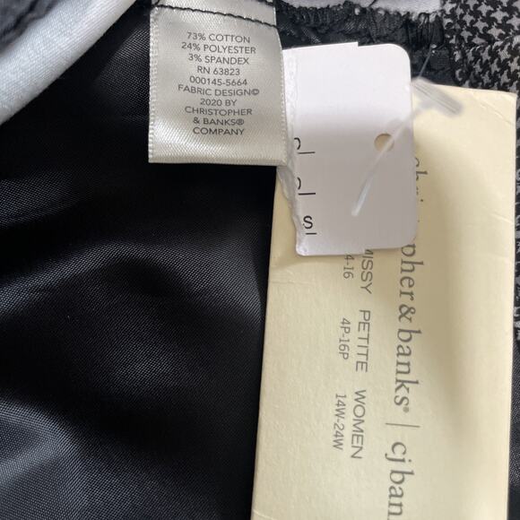 CJ Banks Plus Size Mid Rise Trouser Pants Size 22W Black White Shape Fit NWT - Picture 10 of 10